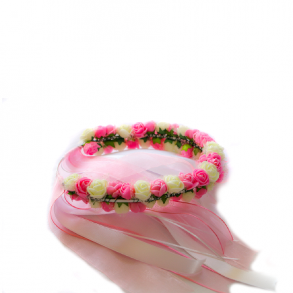 PEMBE - Krem Rengi LÜKS ÇİÇEKLİ GELİN TACI - 3
