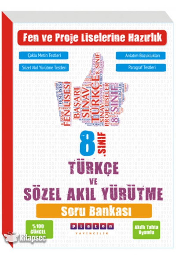 Türkçe Ve Sözel Akıl Yürütme 8.Sınıf Soru Bankası Platon Yayıncıl