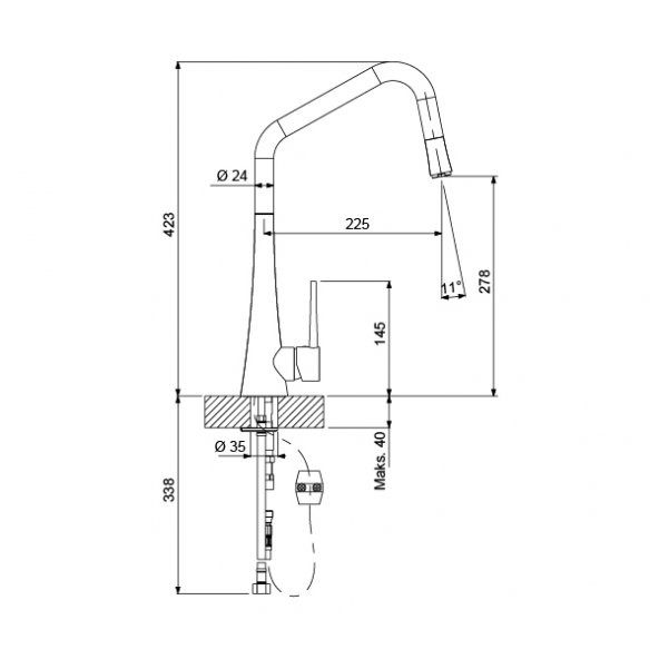 Hafele Pio Chrome Spiralli Mutfak Armatürü - 569.68.220 - 2