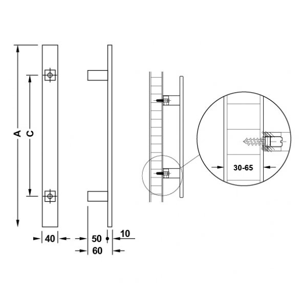 Hafele Cosimo Çekme Kol Antik Bronz 450mm - 901.02.821 - 2