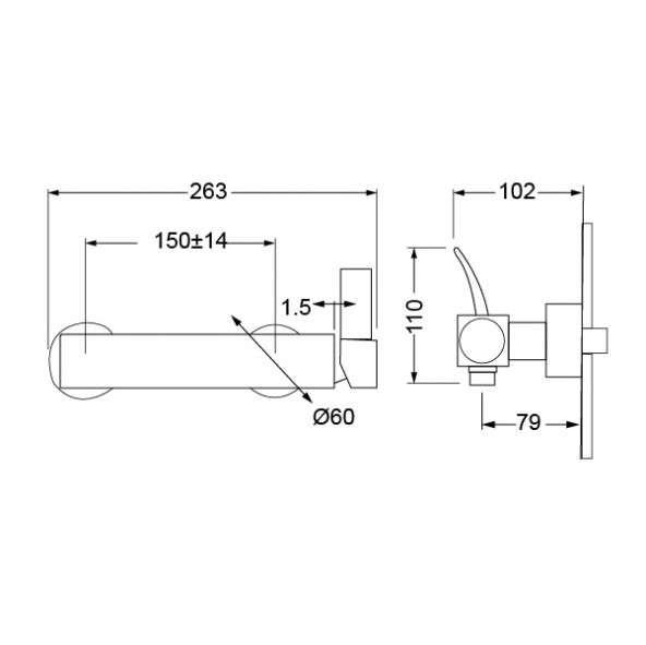 Hafele Maya Banyo Armatürü Krom - 589.36.003 - 2
