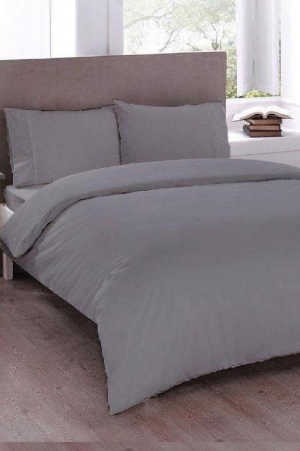 Çeyiz Diyarı Pure Çift Kişilik Nevresim Seti Gri - 4