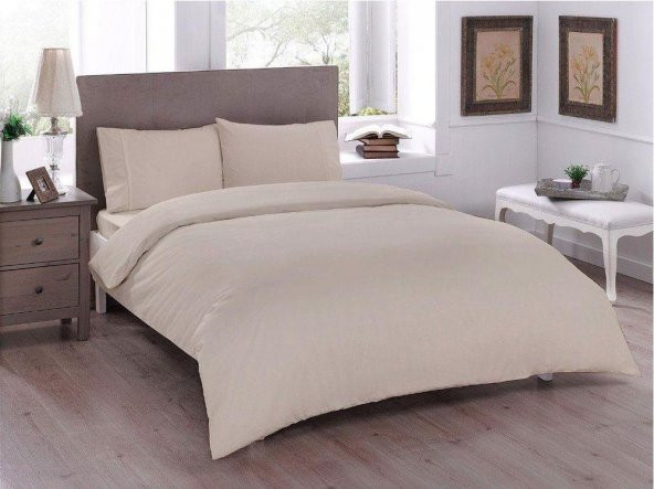 Çeyiz Diyarı Pure Çift Kişilik Nevresim Seti Krem - 1
