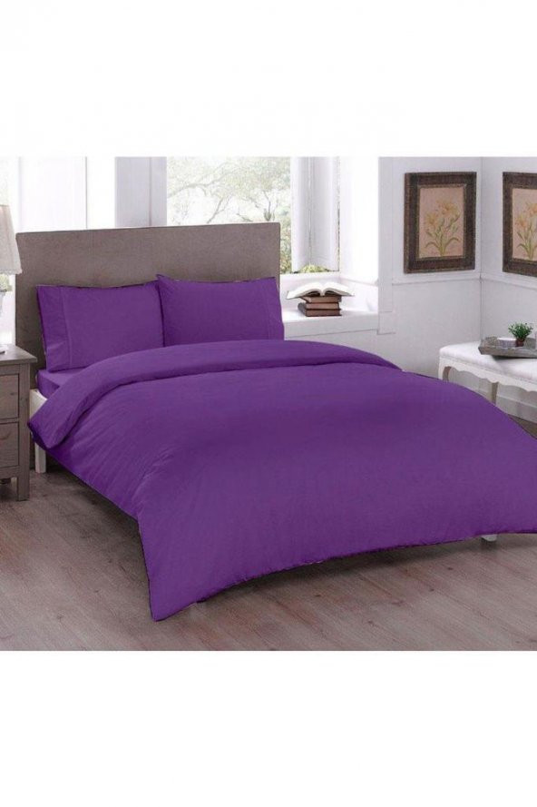 Çeyiz Diyarı Pure Çift Kişilik Nevresim Seti Mürdüm - 3