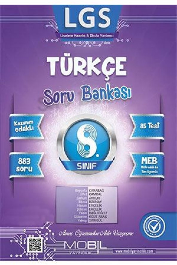 Mobil 8. Sınıf Türkçe Soru Bankası Mabil Yayıncılık