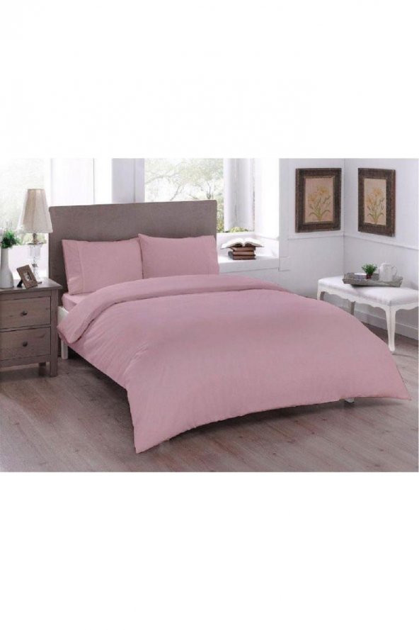 Çeyiz Diyarı Pure Çift Kişilik Nevresim Seti Pudra - Resim 4