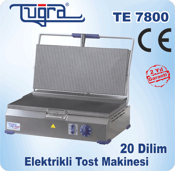 Tuğra TE-7800 20 Dilim Döküm Yüzey Elektrikli Sanayi Tipi Eko Tost Makinesi - 5
