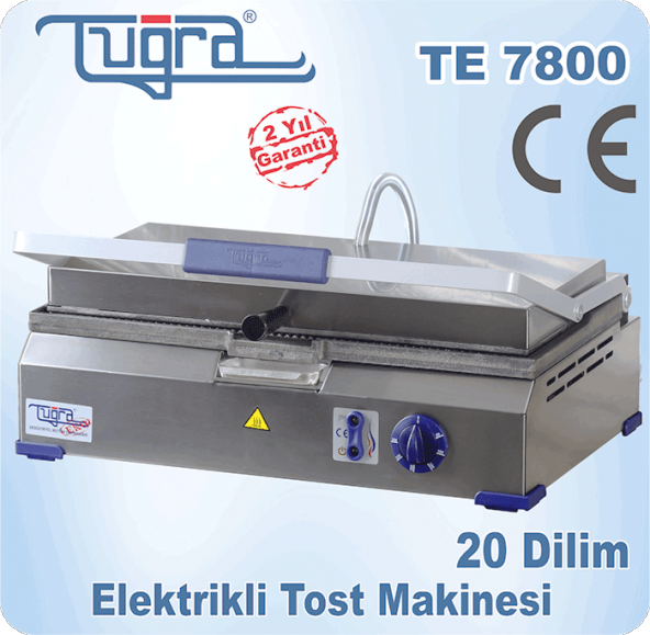 Tuğra TE-7800 20 Dilim Döküm Yüzey Elektrikli Sanayi Tipi Eko Tost Makinesi - 6
