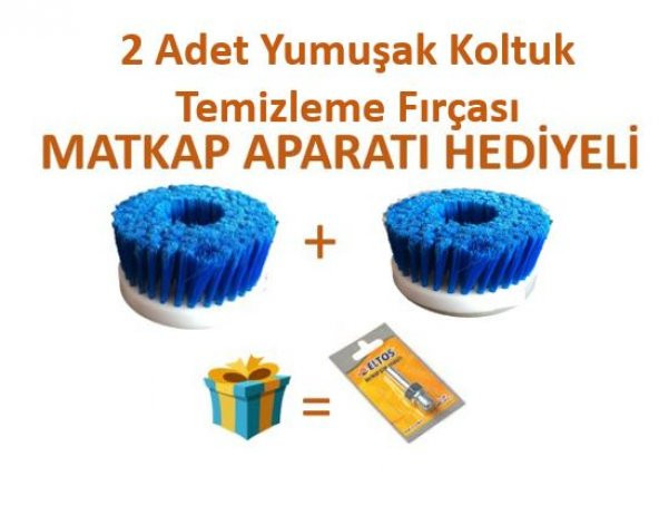 2 Adet Polisaj, Matkap Koltuk Temizleme Fırçası + Matkap Aparatı Hediyeli - 1
