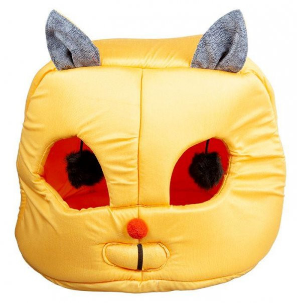 Orijin Kedi Kafası Yatak Sarı 50x50x50 cm