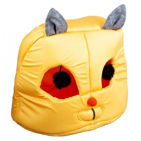 Orijin Kedi Kafası Yatak Sarı 50x50x50 cm - 2