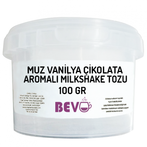 Muz Vanilya Çikolata Aromalı Milkshake Tozu 100 g - 2