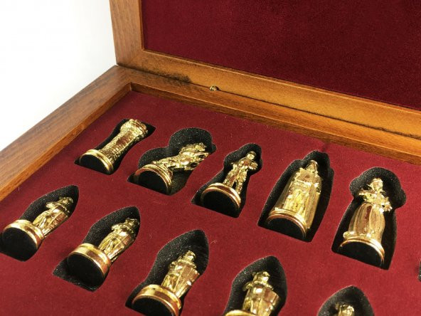 Helena Wood Art Masif El Yapımı Sedefli Satranç Takımı - 2