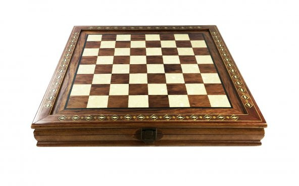 Helena Wood Art Masif El Yapımı Sedefli Satranç Takımı - 6