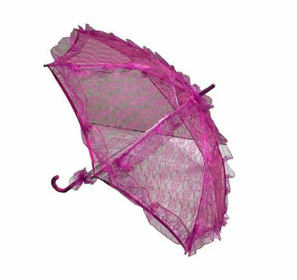 Şemsiye Dantel İşlemeli Fuşya Pk:1 Adet