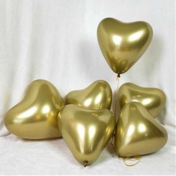 Balon Krom Parlak (Mırror) 16 İnc Kalp Altın Pk:50 Adet
