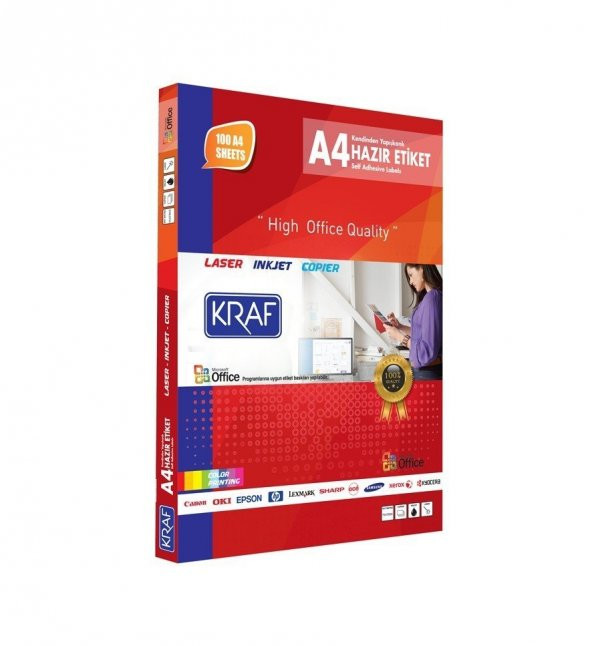KRAF LASER ETİKET KF-2453 45mm X 30mm (3600 etiket) ürün görseli 1