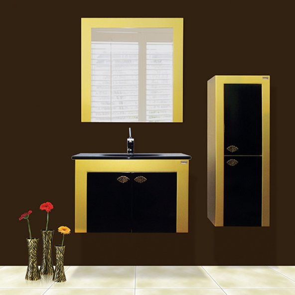 Elegant Akrilik Varak -  Cam Tezgah Banyo Dolabı - Lavabo