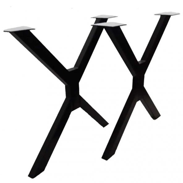 Metal Ahşap ve Kütük Masalar İçin Yeni X Ayak (2'li Set) - 2