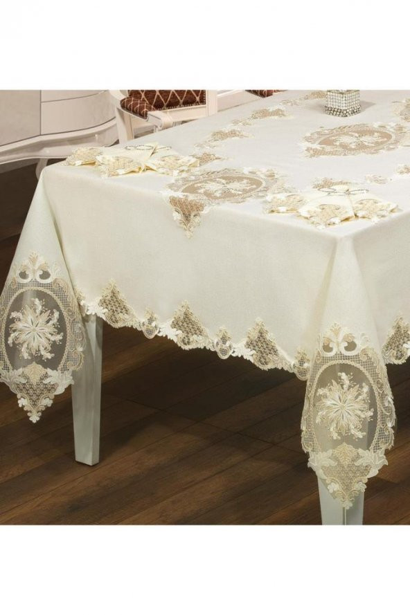 Fransız Güpürlü Eylül Dantel Yemek Takımı - 25 Parça - 4