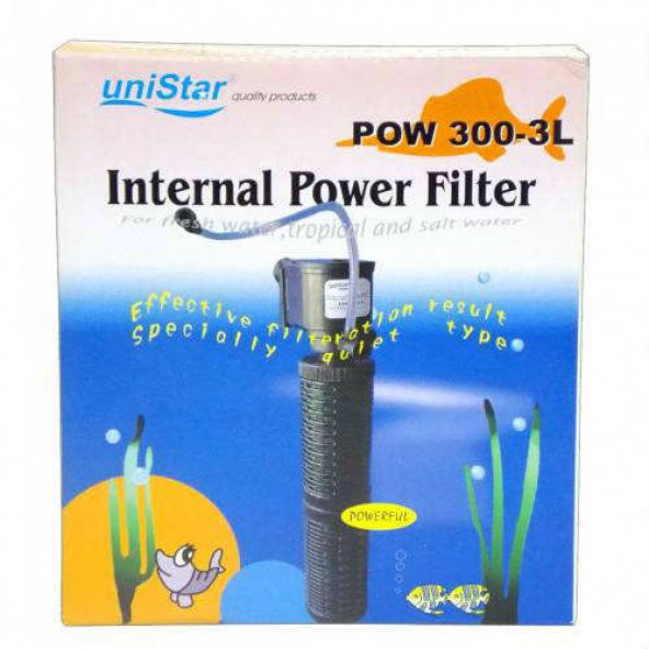 UniStar Pow 300-3L Akvaryum İç Filtre 1400 L/H