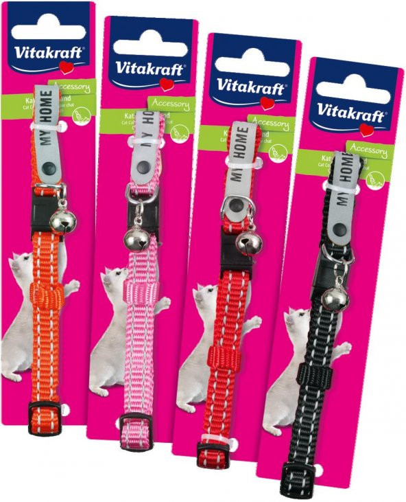 Vitakraft Kilitli Zilli Kedi Boyun Tasması (Karışık Renkli)
