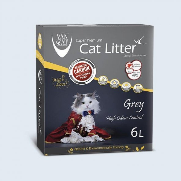 VanCat Aktif Karbonlu Premium Kedi Kumu 6 Lt.
