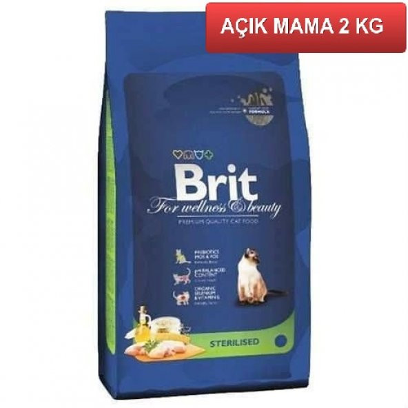 Brit Premium Sterilised Kısırlaştırılmış Kedi Maması 2 Kg AÇIK