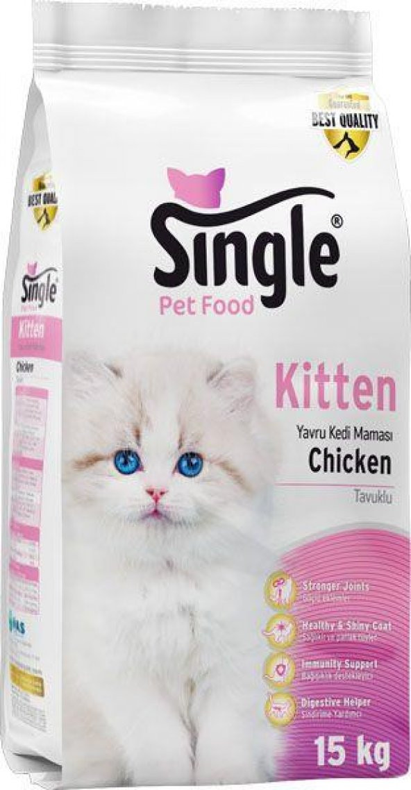 Single Kitten Tavuklu Yavru Kedi Maması 15 Kg