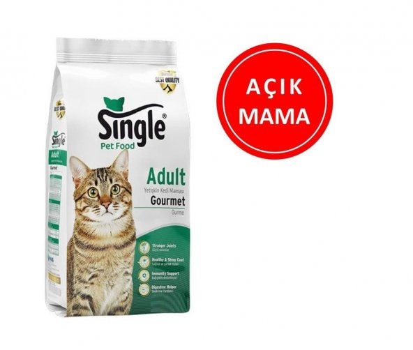 Single Yetişkin Gurme Kedi Maması 1 kg AÇIK
