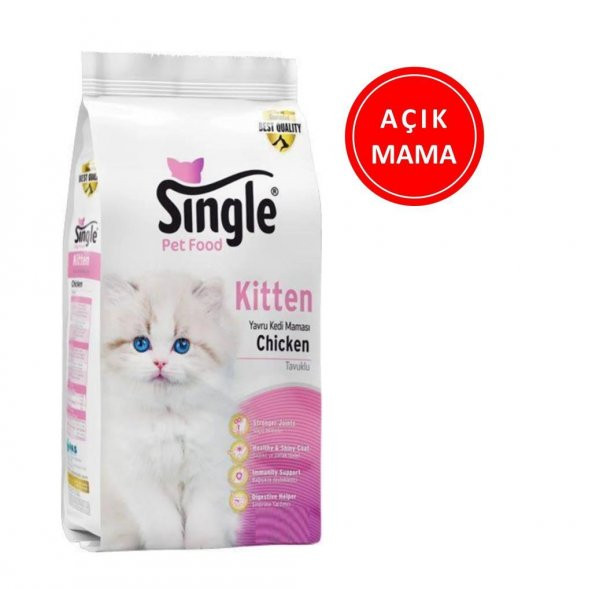 Single Kitten Tavuklu Yavru Kedi Maması 1 Kg AÇIK