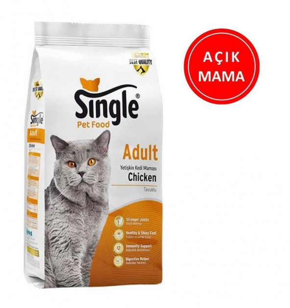 Single Yetişkin Tavuklu Kedi Maması 1 kg AÇIK