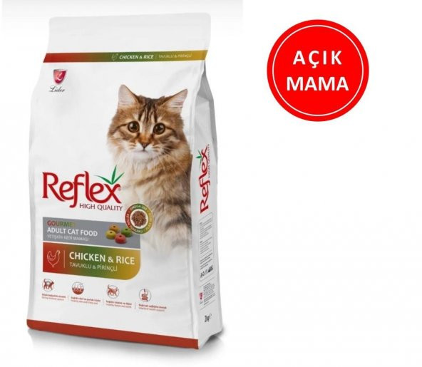 Reflex Multicolor Tavuklu Renkli Yetişkin Kedi Maması 1 kg AÇIK
