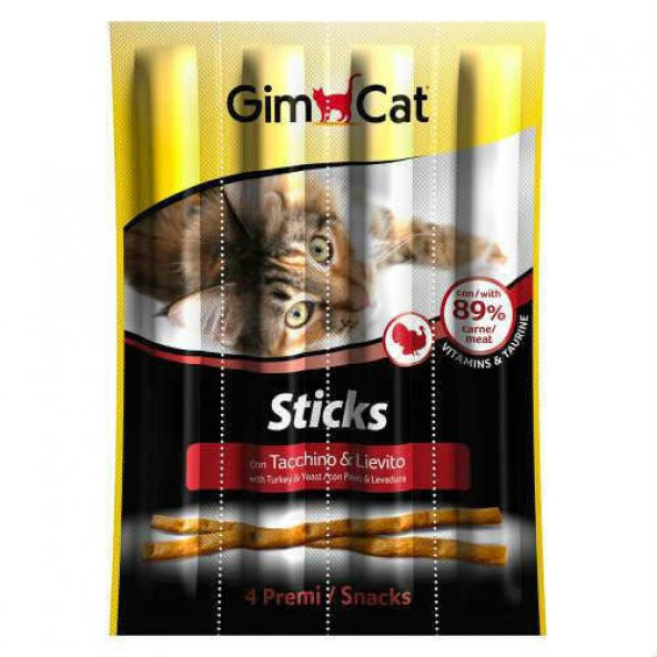 Gimcat Sticks Hindili Mayalı Ödül Çubukları 4Lü - 20 Gr