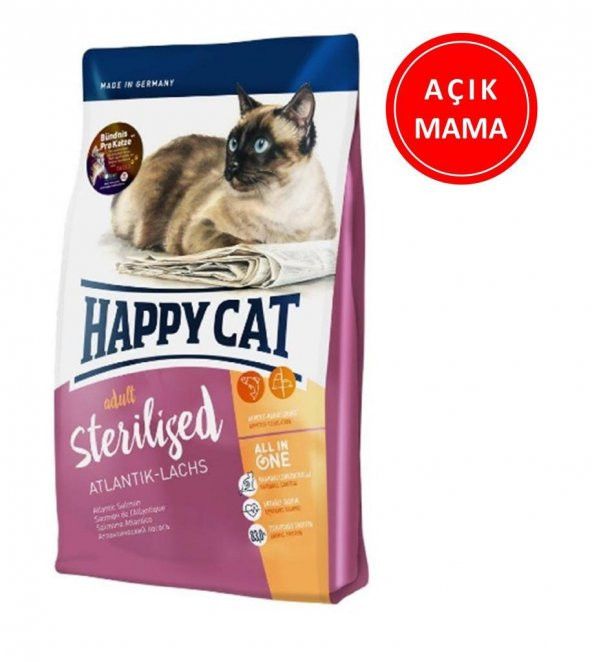 Happy Cat Sterilised Atlantik Somonlu Kısır Kedi Maması 1 Kg AÇIK