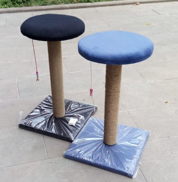 Bedspet Oturaklı Kedi Tırmalama Tahtası Yuvarlak Kalın 50cm - 2