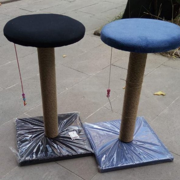 Bedspet Oturaklı Kedi Tırmalama Tahtası Yuvarlak Kalın 50cm - 3