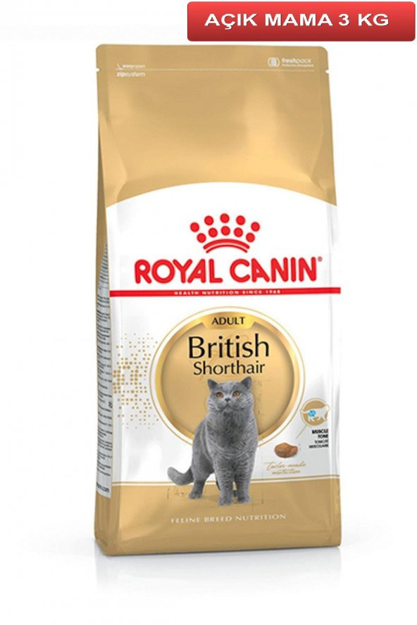 Royal Canin Adult British Shorthair Kedi Maması 3 Kg AÇIK