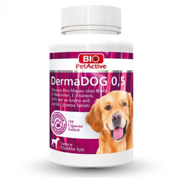 Bio Pet Active Dermadog 0,5 Köpekler Için Sarimsakli Maya Tableti 150 Adet