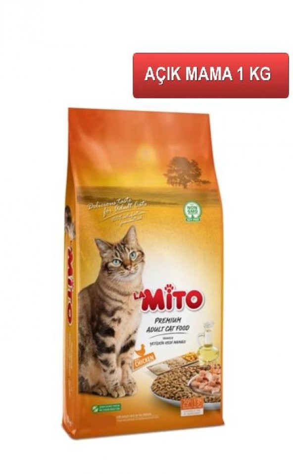 Mito Adult Cat Tavuklu Yetişkin Kedi Maması 1 kg AÇIK - 2