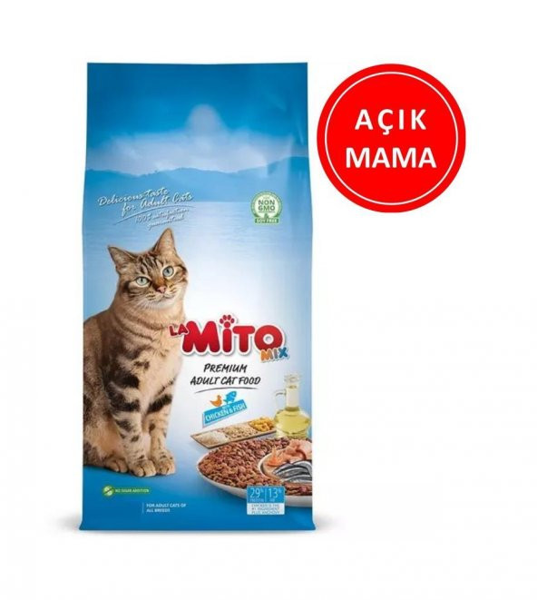 Mito Mix Adult Tavuklu ve Balıklı Yetişkin Kedi Maması 1 Kg AÇIK