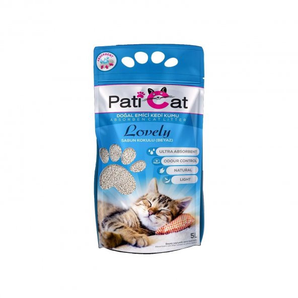 PatiCat Marsilya Sabunlu İNCE Taneli Kedi Kumu 10 Lt