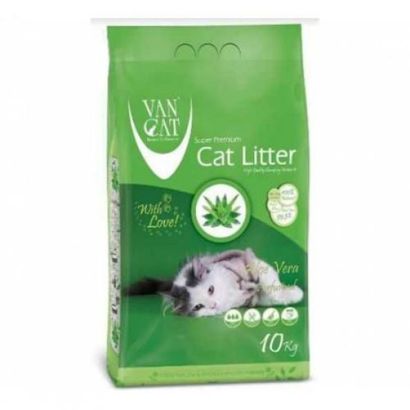 Vancat Aloe Vera Kokulu İnce Taneli Kedi Kumu 10 Kg