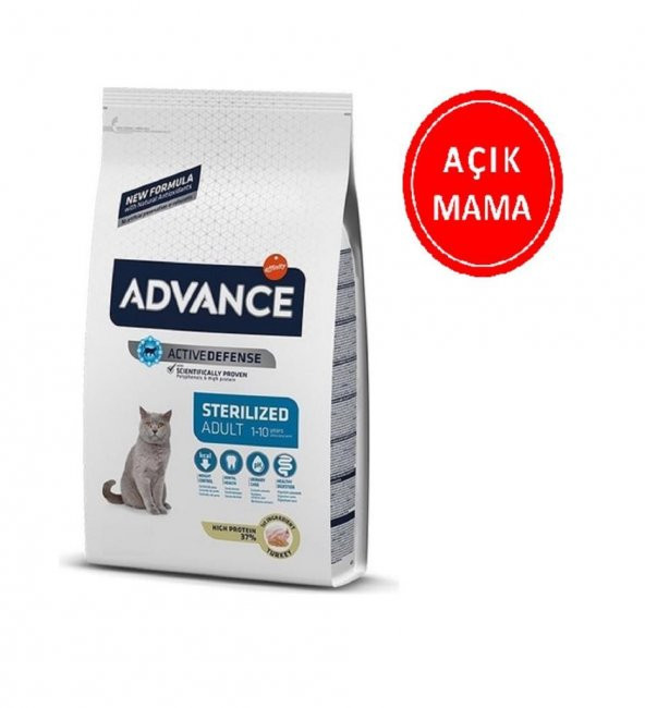 Advance Sterilized Kısırlaştırılmış Hindili Kedi Maması 1 Kg AÇIK