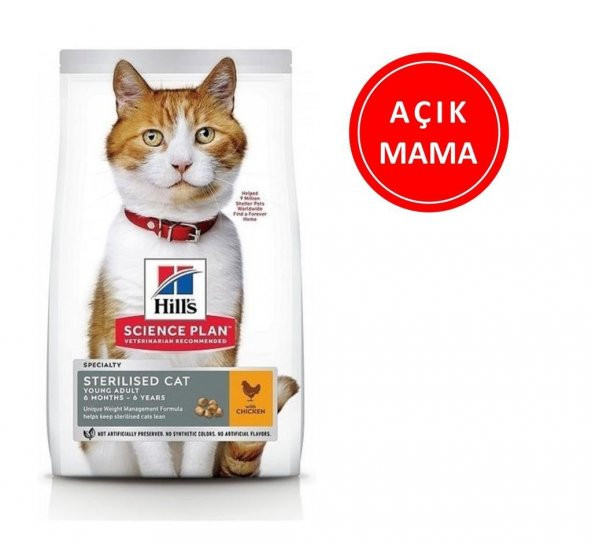 Hills Sterilised Kısırlaştırılmış Tavuklu Kedi Maması 1 kg AÇIK