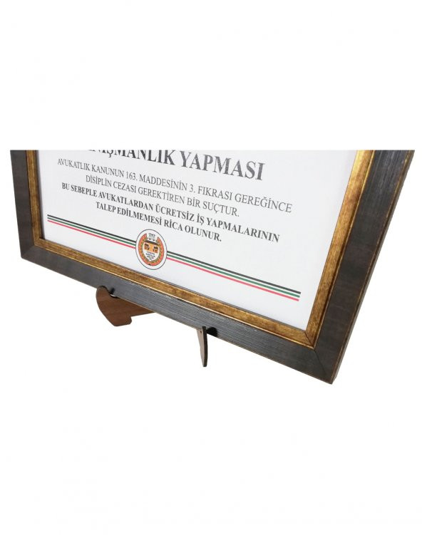 Kaya Avukat Danışma Ücreti Tabelası 25x35cm (Avukat Dava Mahkeme İcra Dosyaları İçin) - 6