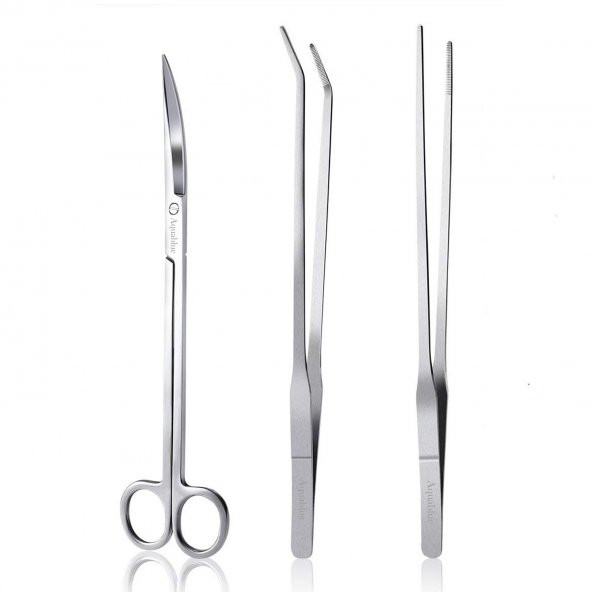 AQUABLUE SS-S110 BİTKİLİ AKVARYUM MAKAS-CIMBIZ BAKIM SETİ 3 İN 1 - 2