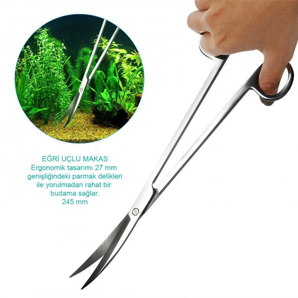 AQUABLUE SS-S110 BİTKİLİ AKVARYUM MAKAS-CIMBIZ BAKIM SETİ 3 İN 1 - 7