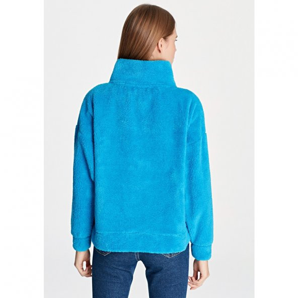 Mavi 168329-30377 Bayan Fermuarlı Sweatshırt Canlı Mavi Sweat Shırt 9K - 2