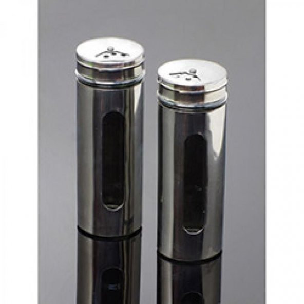 Metal Kaplamalı Cam Baharatlık Tek - 2